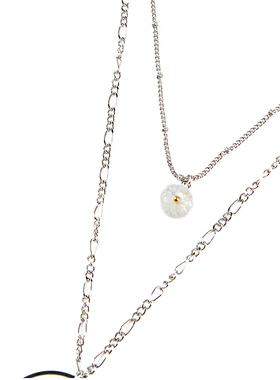 s.deer双层锁骨链吊坠项链