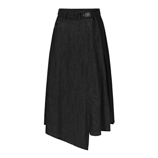 S.deer irregular denim patchwork skirt