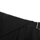 S.deer casual patchwork waist pleated black long skirt