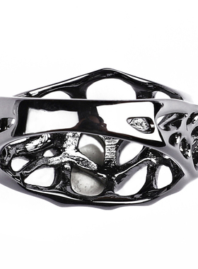 sdeer个性抽象镂空戒指