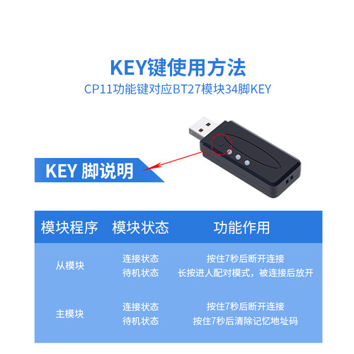 CP11远距离PC蓝牙适配器USB转蓝牙虚拟串口透传模块Dongle单主从 - 图3