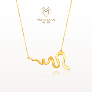 周大福MONOLOGUE独白北纬三十度18k金灵蛇项链钻石项链生日礼物