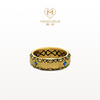 MONOLOGUE Monologue Atlantis Deep Sea Starburst Pattern Retro Gold Gilt Ring
