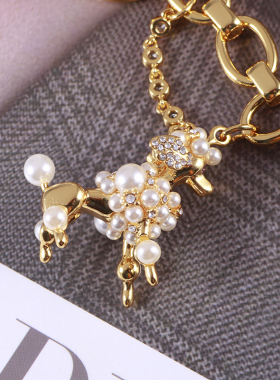 密镶大小珍珠可爱狗狗手提包手链