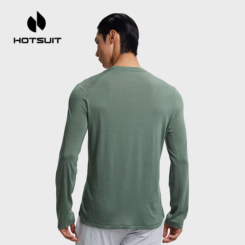 美利奴羊毛hotsuit后秀长袖T恤男春季吸湿透气健身上衣宽松运动衣,淘宝优惠券,粉丝福利购,淘宝优惠卷