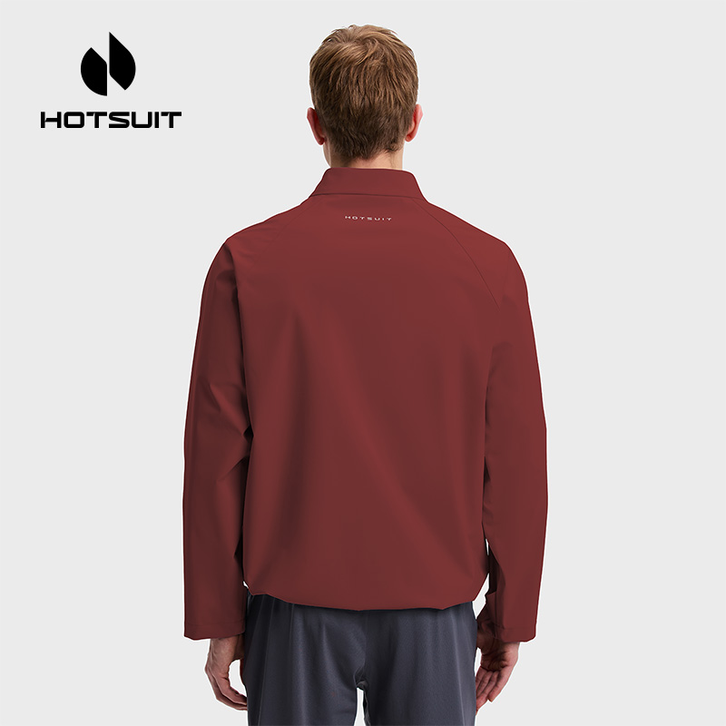 hotsuit后秀运动风衣男士2025秋冬立领防风透气梭织夹克加绒外套