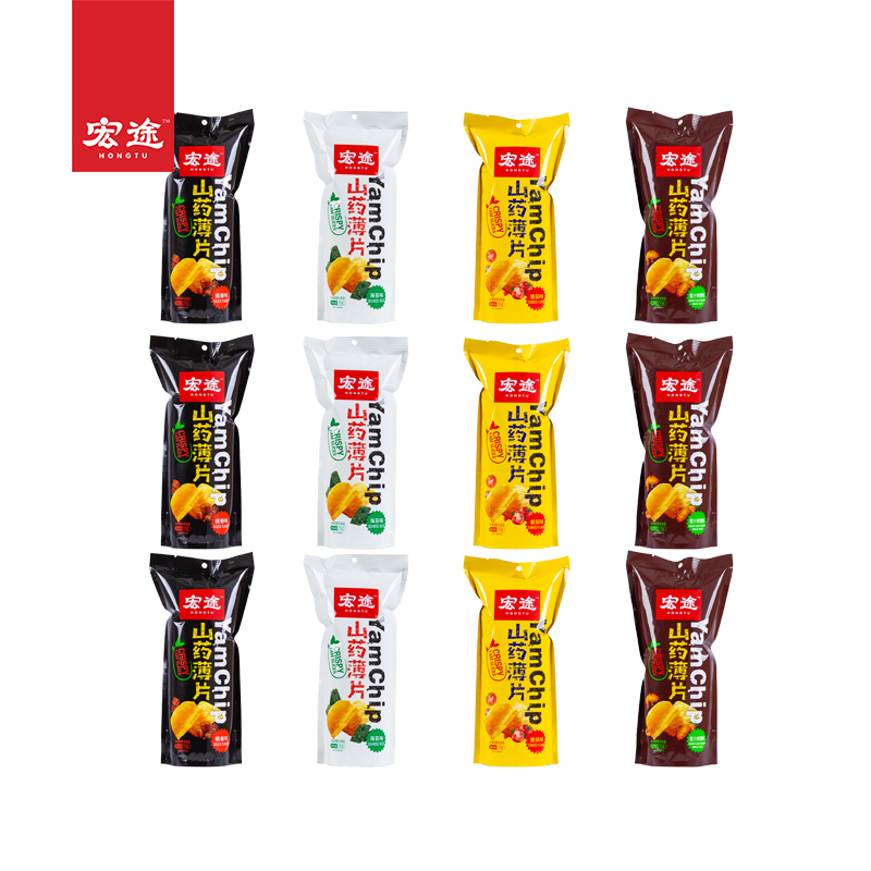 宏途食品旗舰店【宏途山药薄片35g*12】网红小吃休闲食品零食小吃脆片薄片锅巴0