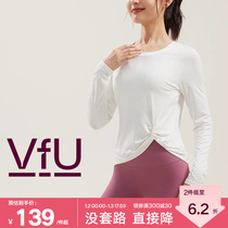 VfU yoga clothes blouses woman long sleeves slim fit workwear sports hooded sweatshirt 2023 new light and thin clothes winter