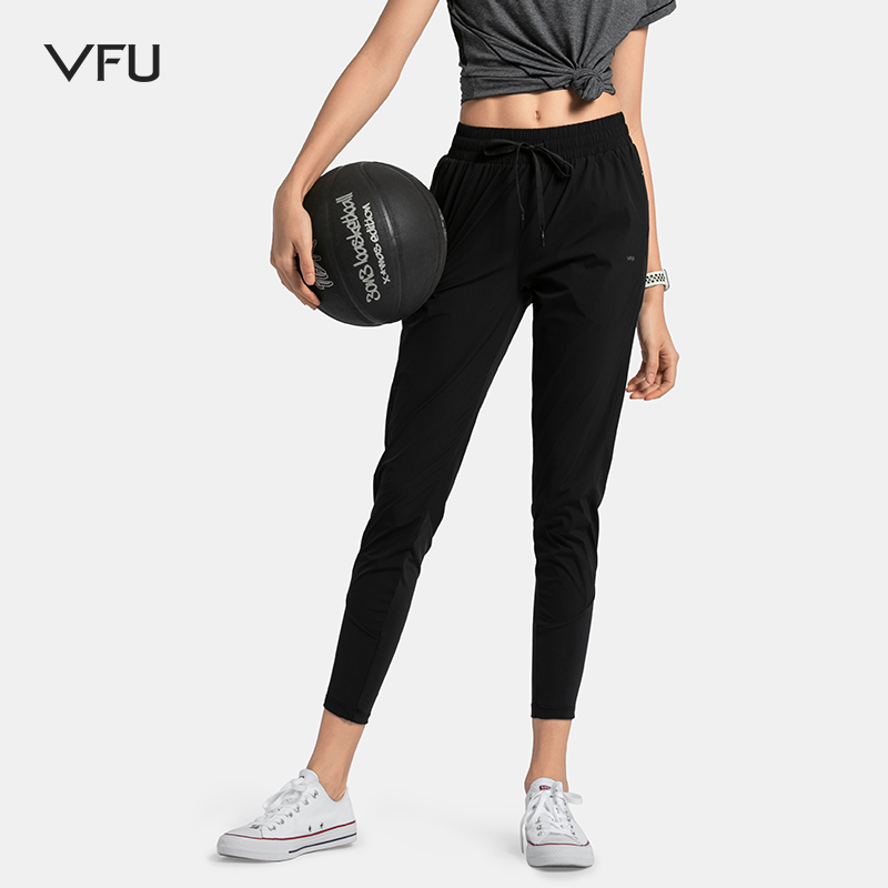 VFU woven sports pants for women, loose fitting, straight tube, thin style, fast drying, casual, outdoor running, fitness pants, spring N