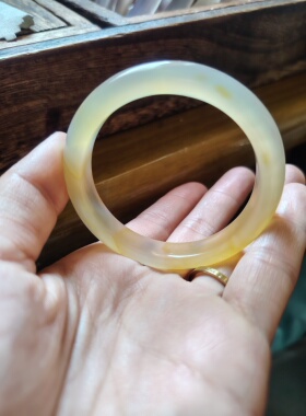 49-50圈口天然无烧无染色玉髓手镯马料蜜糖色玛瑙玉镯个性简约