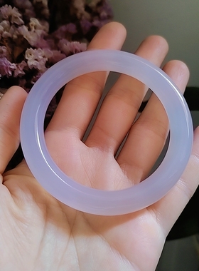 54-55圈口天然芋泥波波胖圆条玉髓手镯朱砂玛瑙玉镯高温