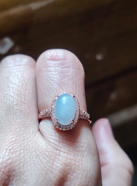 天然缅甸翡翠紫罗兰戒指女款925银镶嵌时尚个性简约百搭饰品礼物