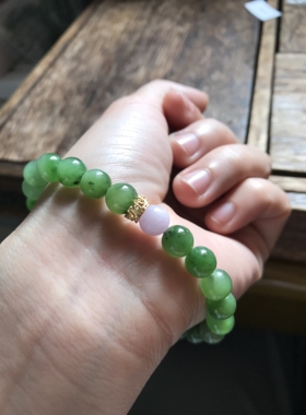 天然原矿碧玉手链女款单圈手串送闺蜜礼物饰品礼物