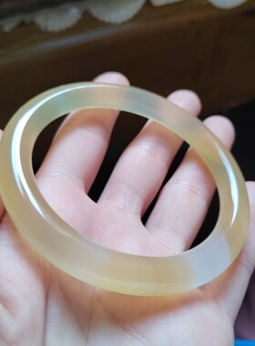 58圈口天然原色无烧无染色马料玉髓手镯复古圆条玉镯玛瑙女包邮