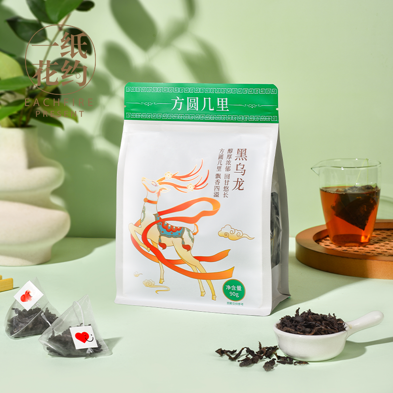 【一纸花约】黑乌龙茶茶包茶多酚高浓度独立小包装浓香茶方圆几里 - 图0