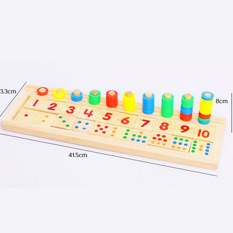 专业早教正品益智玩具教学对数木质高低计算数字板数学彩虹甜甜圈-图0