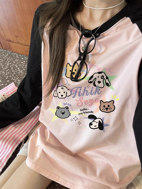 Long-sleeved retro heavyweight oversize pure cotton women