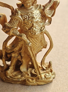 简修行黄铜摆件护法伽蓝菩萨供奉佛像小随身佛家居禅意书房装饰