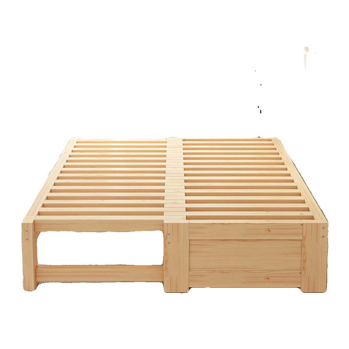 折叠沙发床两用简约客厅小户型原木风多功能全实木伸缩抽拉推拉床 - 图3