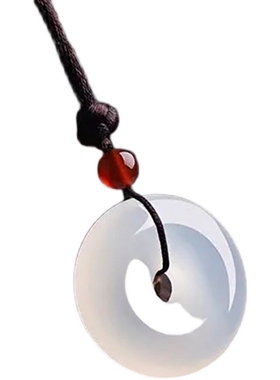 平安扣吊坠男女玉石挂件白色优雅项链男女