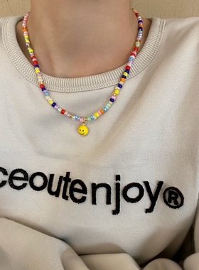 甜酷辣妹项链女韩版ins潮小众设计感百搭卫衣链配饰仿珍珠颈链