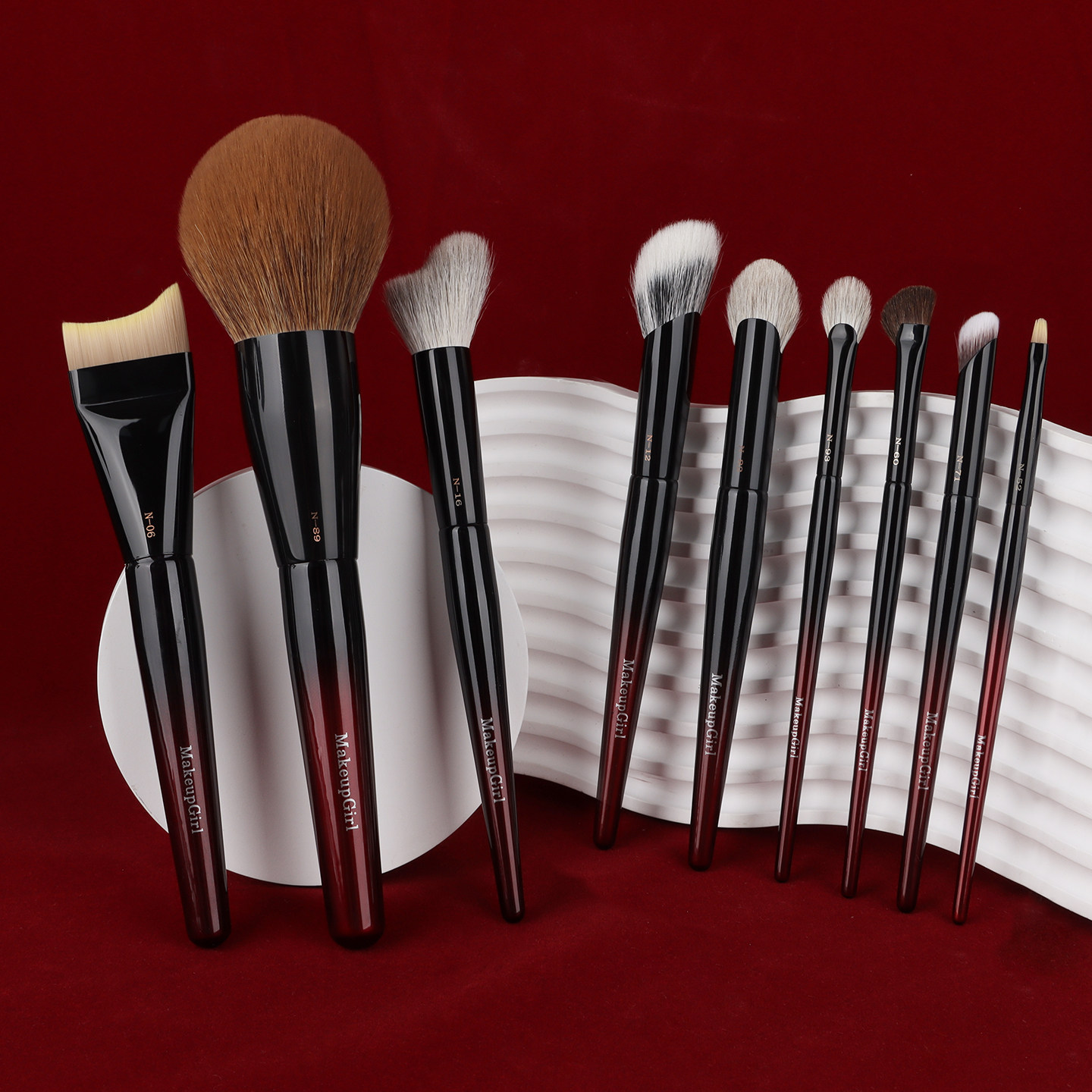 魅女郎朱釉面部刷套装粉底遮瑕腮红修容散粉刷新手软毛专业化妆刷,淘宝优惠券,粉丝福利购,淘宝优惠卷