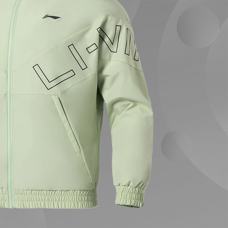 李宁外套男22春季新款健身系列连帽衫时尚休闲风衣 AFDS007-7 - 图1