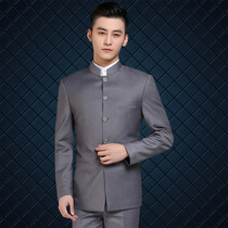 Gentry stand-up Zhongshan clothing mens body jacket business casual ethnic western suit mens Chinese wind free of hot youth clothes