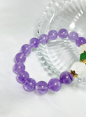 天然紫色水晶手链紫水晶女