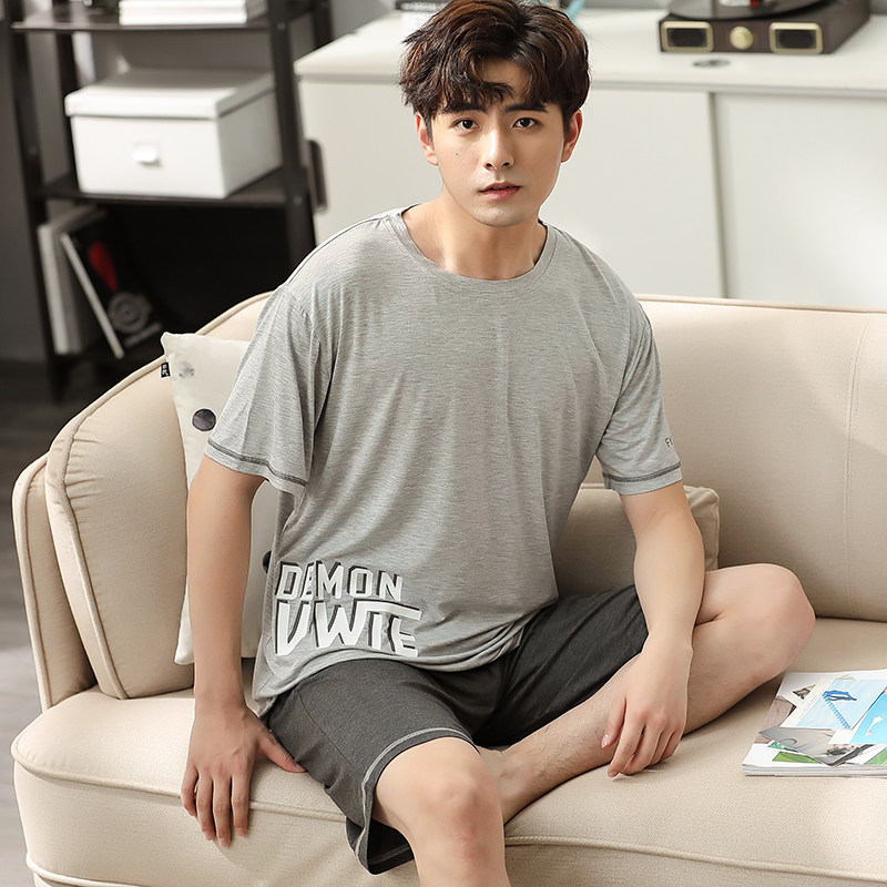 夏季短袖短裤莫代尔休闲男士睡衣 爱雅伴睡衣/家居服套装