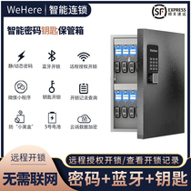 Intelligent wall-mounted key box remote authorized unlocking dynamic password unlocking company key to manage metal