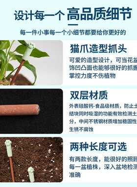 花盆园艺土壤测水棒湿度计花卉土壤水检测仪器高精度园艺水分缺水