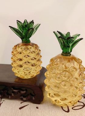 创意中式仿古黄水晶柿子摆件客厅电视柜装饰品