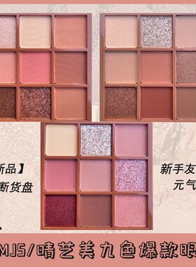 九宫格眼影盘学生化妆易上色亚光烛光大地色化妆师培训棕色QYMJS