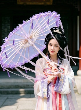 流苏古风伞汉服配饰手持花伞道具