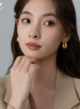 金色耳环夸张轻奢气质独特耳饰法式复古耳钉女2025新款爆款高级感