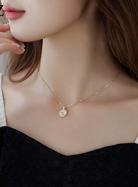 小众设计感玫瑰花项链锁骨链女