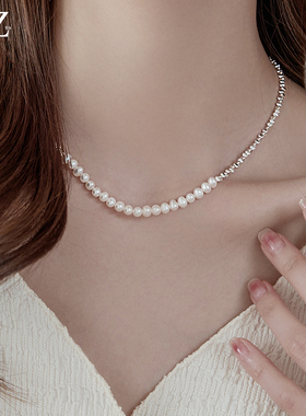 碎银子淡水珍珠项链轻奢小众女款2025新款爆款高级感锁骨链夏颈链