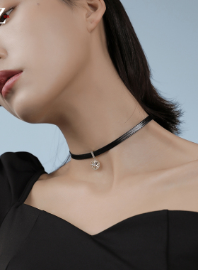 黑色短款脖子饰品颈带choker项链