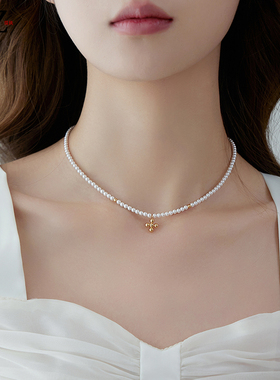 独特小众设计珍珠项链锁骨链女