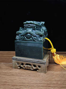 商务礼品龙头印章客厅和田玉