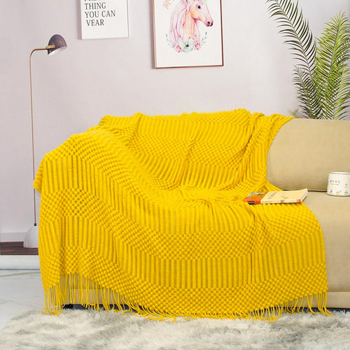 2023新款泡泡毯复古轻奢毛线毯子针织毯床尾毯床搭沙发床尾巾盖毯 - 图0
