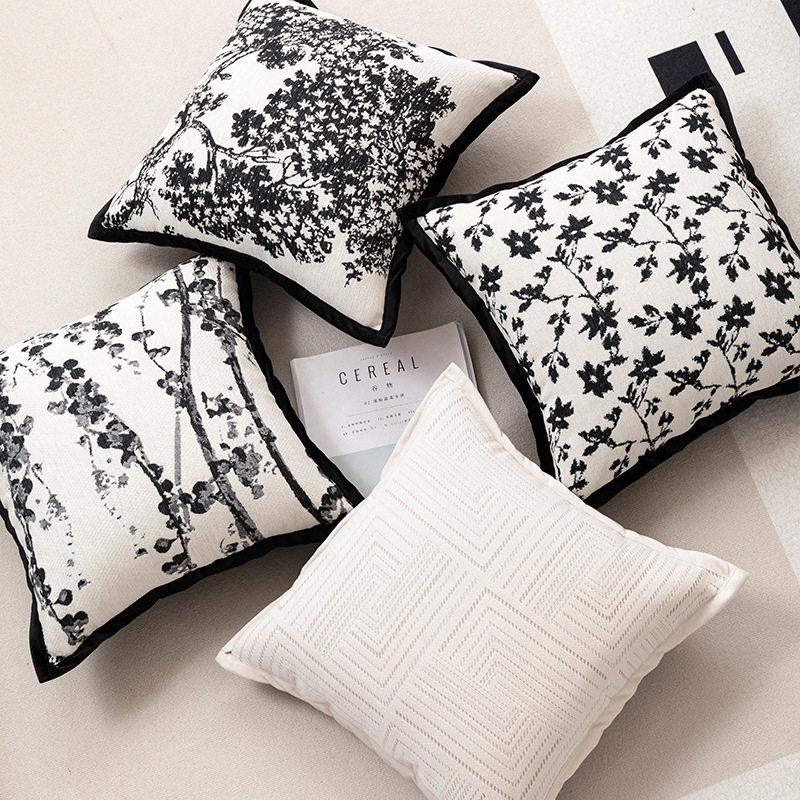 轻奢黑白色沙发抱枕套ins简约客厅靠枕床头靠床上靠背小香风,淘宝优惠券,粉丝福利购,淘宝优惠卷