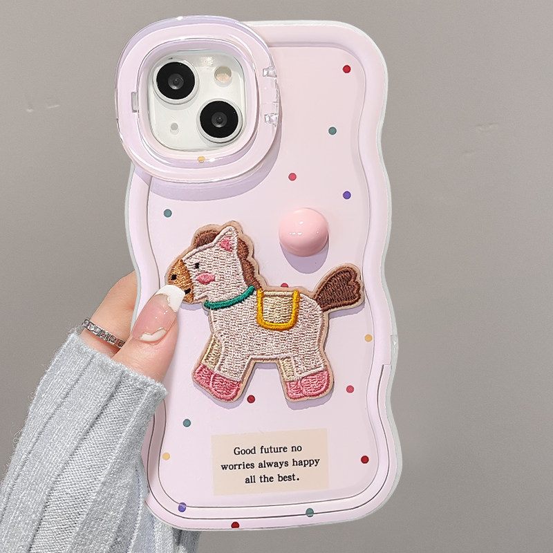 适用于华为Pura80Pro手机壳2026本命年新女款pura70ultra小马彩点p60/50隐形双支架p40/30软硅胶波浪边保护套,淘宝优惠券,粉丝福利购,淘宝优惠卷