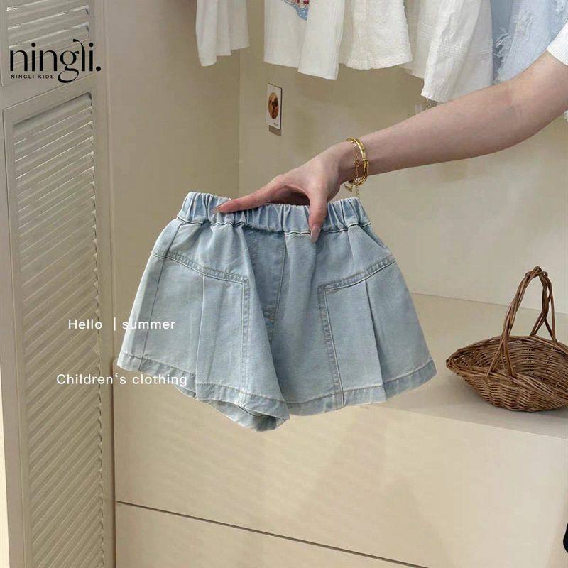 柠里韩系女童绣花吊带衫夏季新款女童樱桃背心洋气牛仔短裤套装潮 - 图2