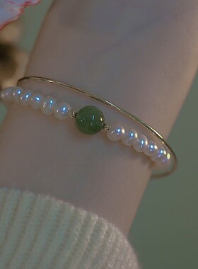 爆款青黛淡水珍珠手链女2024新款高级感ins百搭小众设计轻奢百搭