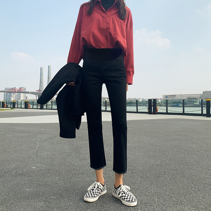 外穿宽松高腰直筒显瘦孕妇孕妇裤子 酷贝尔母婴孕妇直筒裤