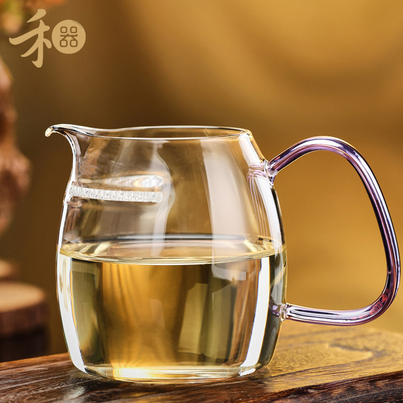 【禾器官方店】泰然茶海月牙款高硼硅耐热玻璃公道杯大容量分茶器,淘宝优惠券,粉丝福利购,淘宝优惠卷
