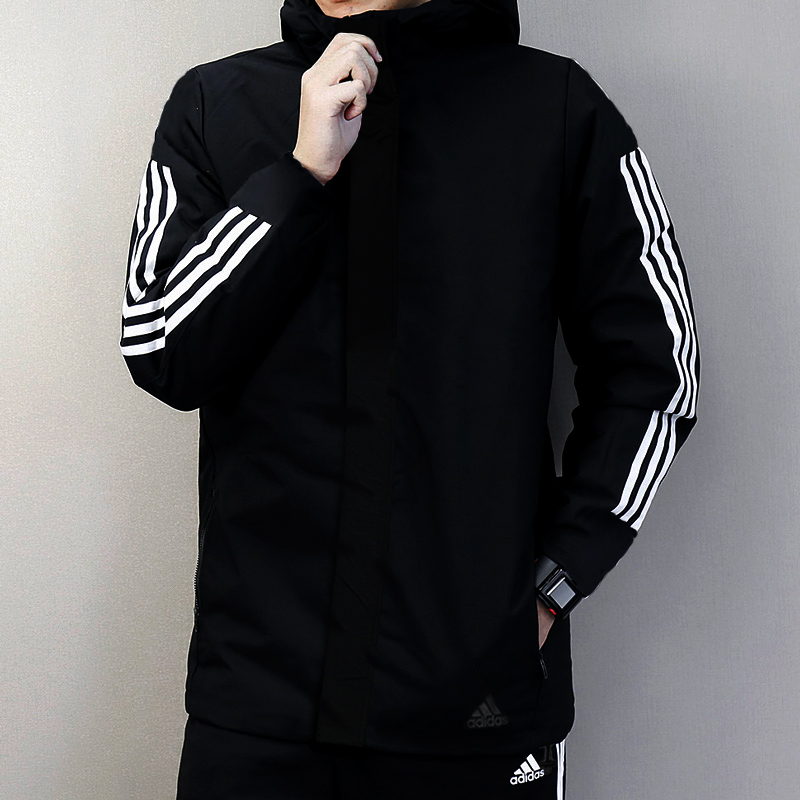 CY8624 阿迪达斯棉服中长款冬季连帽棉衣男子运动保暖休闲经典外套 CY8624 阿迪达斯棉服中长款冬季连帽棉衣男子运动保暖休闲经典外套