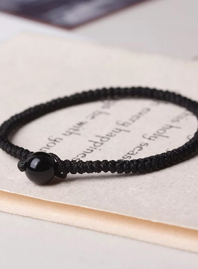 红玛瑙转运珠红绳手链本命年